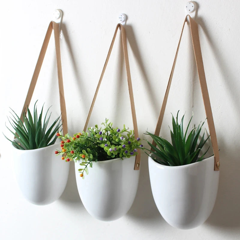 ceramic planter hanging Ceramic Hanging Planter 3-Piece Set – BRECK + FOX