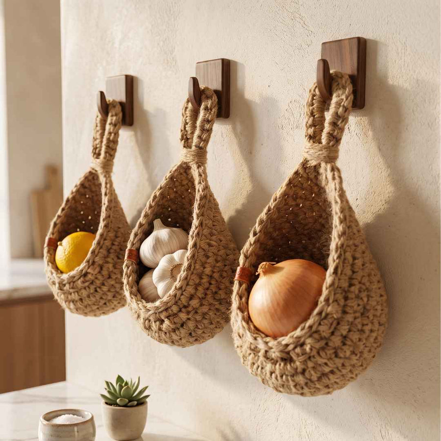Woven Hanging Storage Baskets