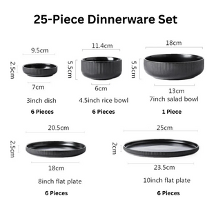 Ribbed 25-Piece Dinnerware Set