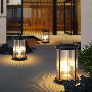 Solar Pleated Glass Lantern