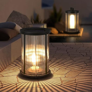 Solar Pleated Glass Lantern