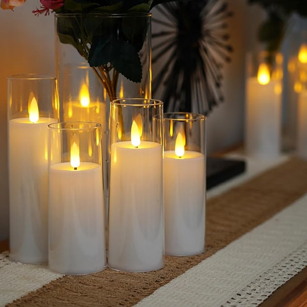 Flameless Acrylic Candle 9-Piece Set