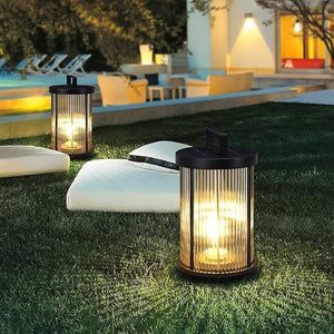 Solar Pleated Glass Lantern