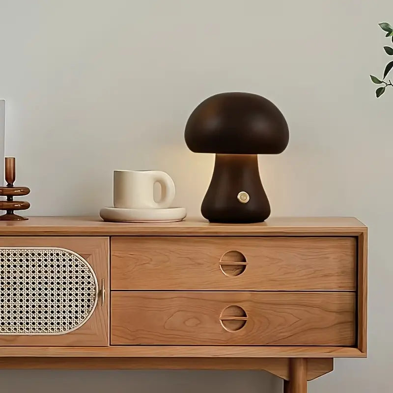 Wooden Mushroom Lamp