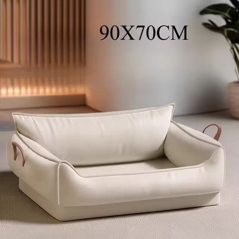 Faux Leather Dog Bed