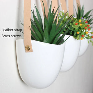 hanging plant straps Ceramic Hanging Planter 3-Piece Set