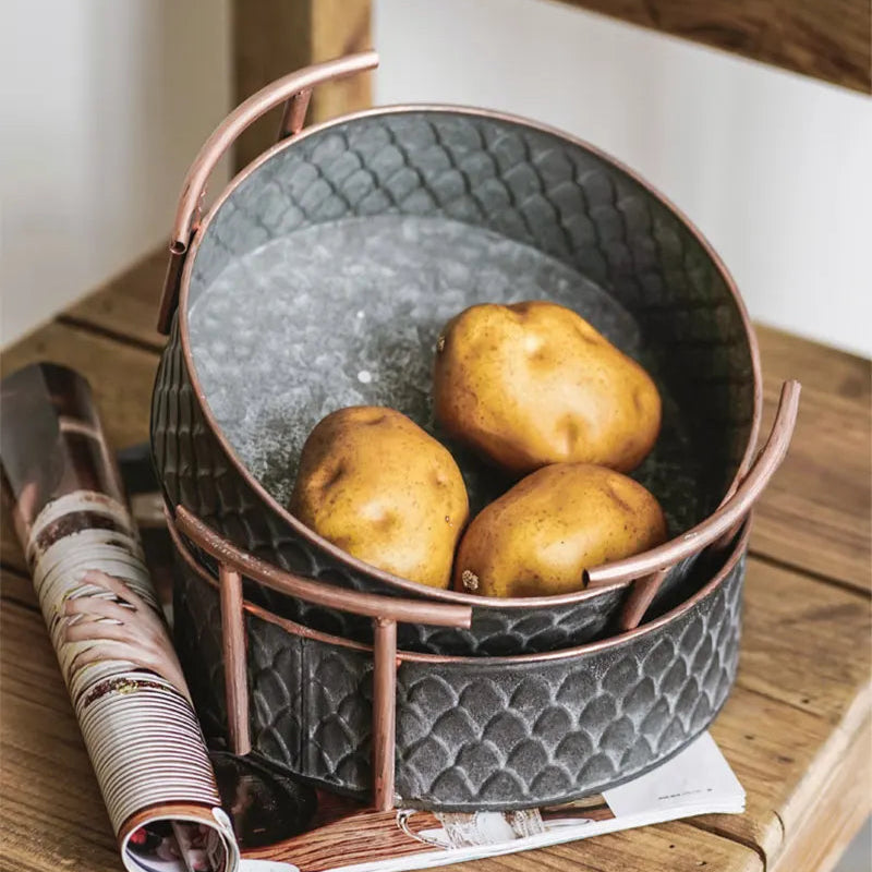Antique Metal Serving Dish