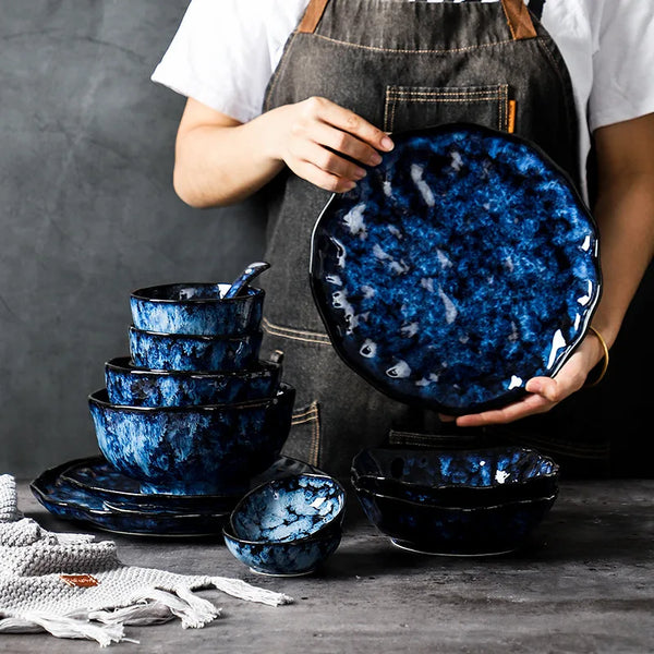 Blue Nebula 10-Piece Dinner Set