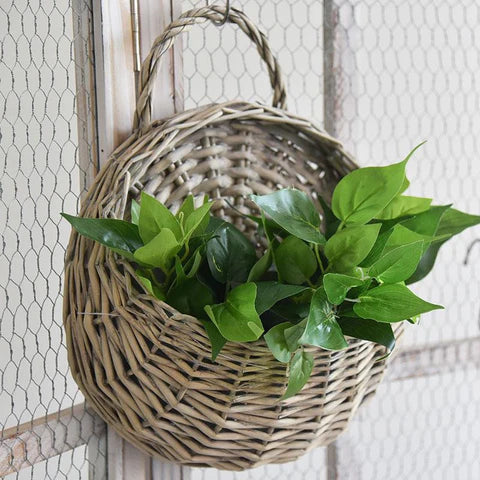 rattan hanging wall planter Rattan Hanging Wall Planter
