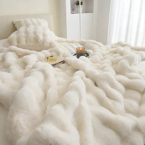 Rabbit Faux Fur Throw Blanket