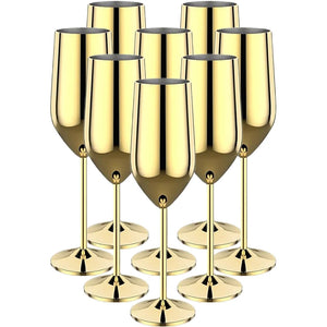 Stainless Steel 8-Piece Glassware Set