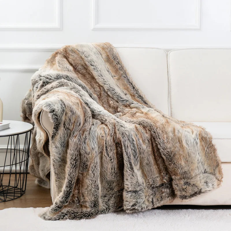 Mink Faux Fur Throw Blanket