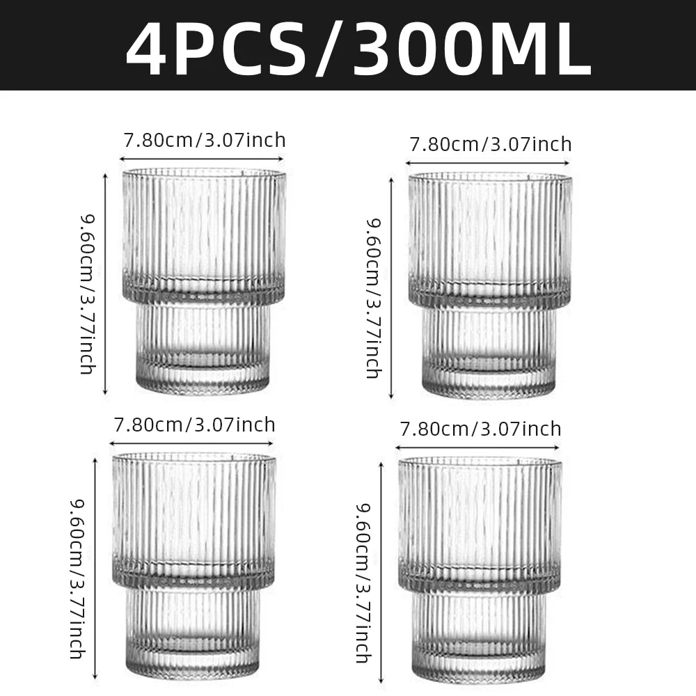 Ribbed Glasses 4-Piece Set