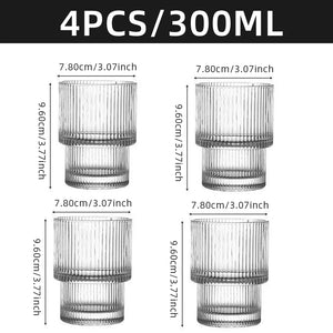 Ribbed Glasses 4-Piece Set