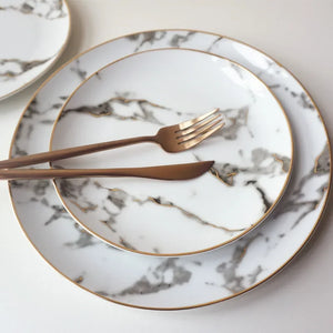 Jeu de 2 assiettes en marbre