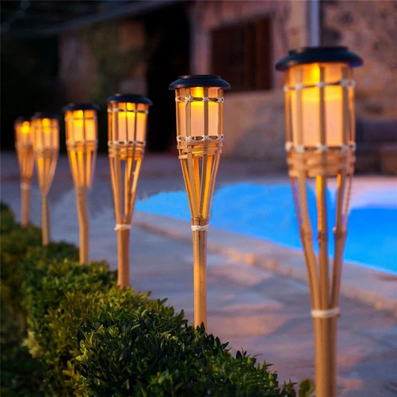 Solar Tiki Torch 5-Piece Set