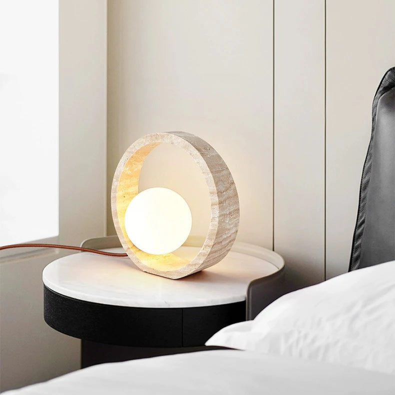 Sculptural Faux Travertine Lamp