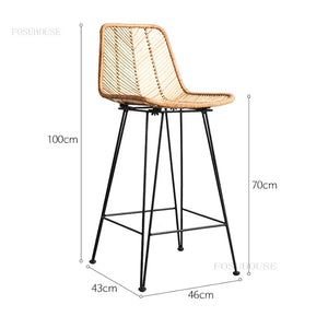 Natural Wood Bar Stool