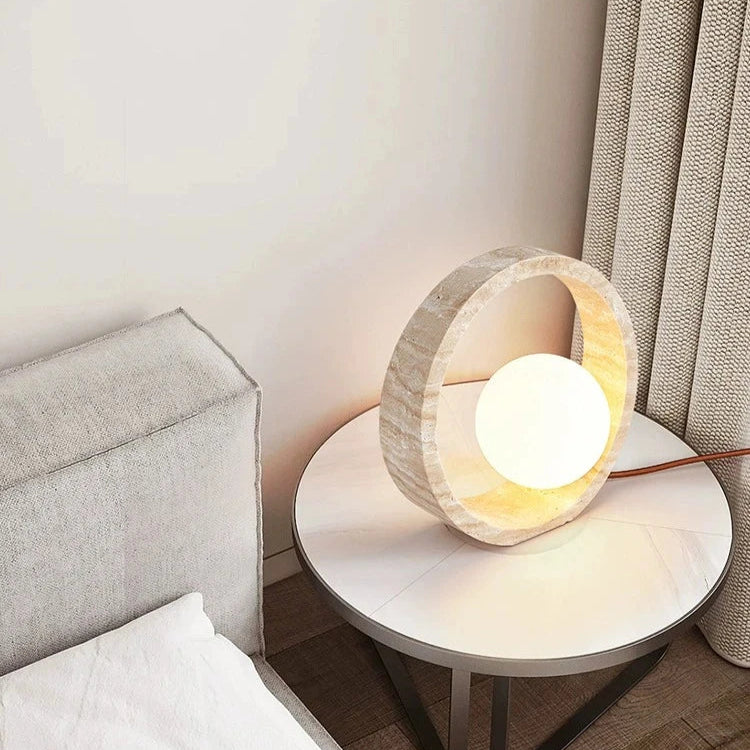 Sculptural Faux Travertine Lamp