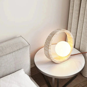 Sculptural Faux Travertine Lamp