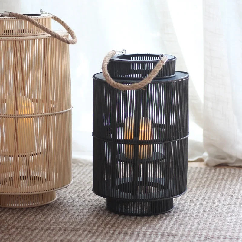 Imitation Bamboo LED Candle Lantern