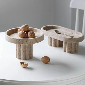 Faux Travertine Decorative Stands