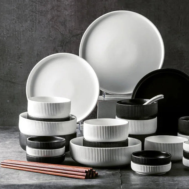 Ribbed 25-Piece Dinnerware Set