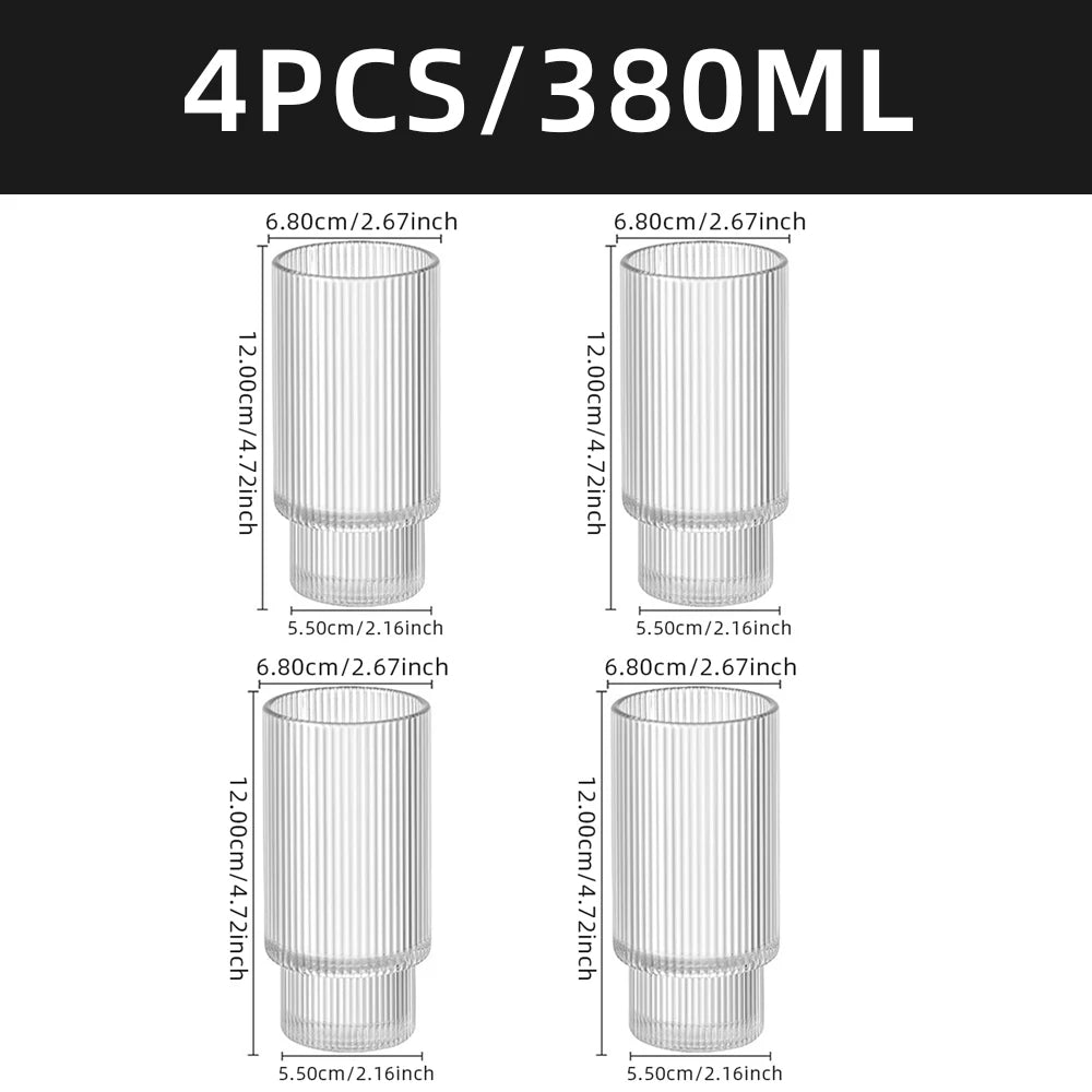 Ribbed Glasses 4-Piece Set