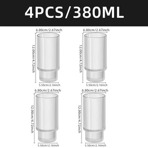 Ribbed Glasses 4-Piece Set