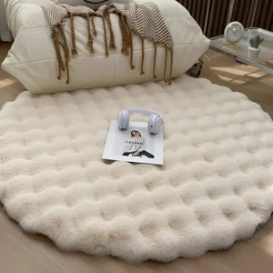 Rabbit Faux Fur Round Carpet