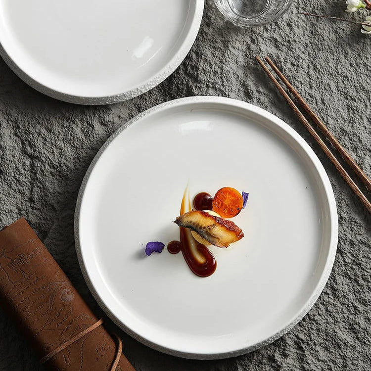 Minimalist White Ceramic Plate