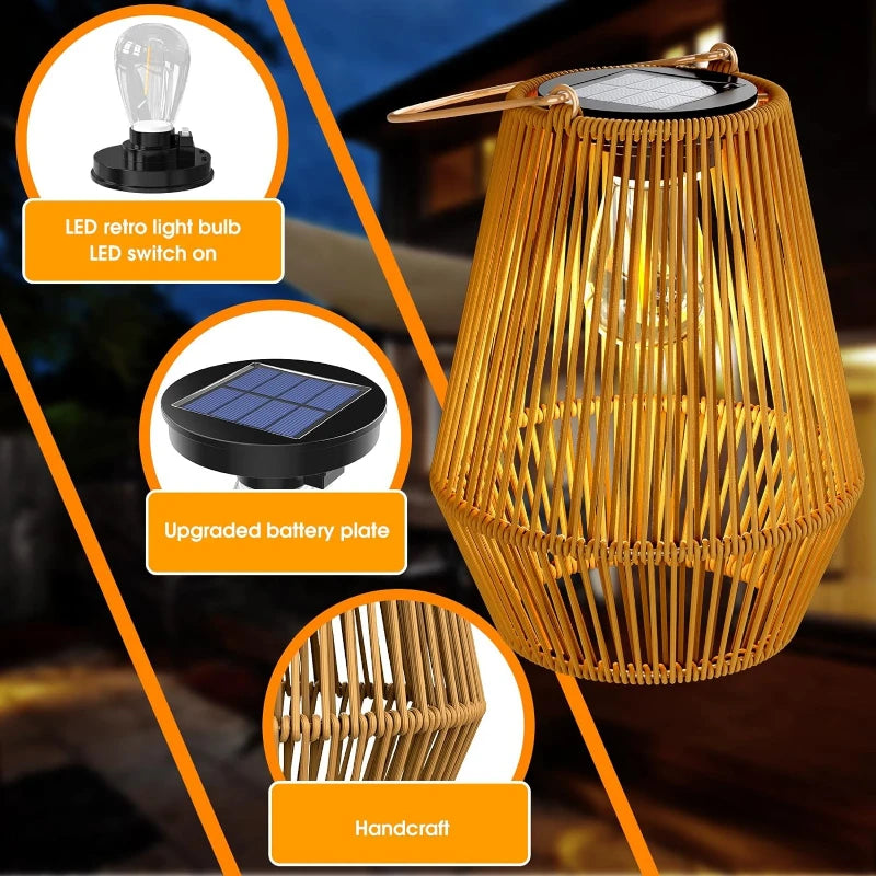 Solar Rattan Lantern