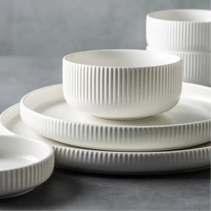 Ribbed 25-Piece Dinnerware Set