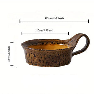 Rustic Ceramic Oatmeal Bowl