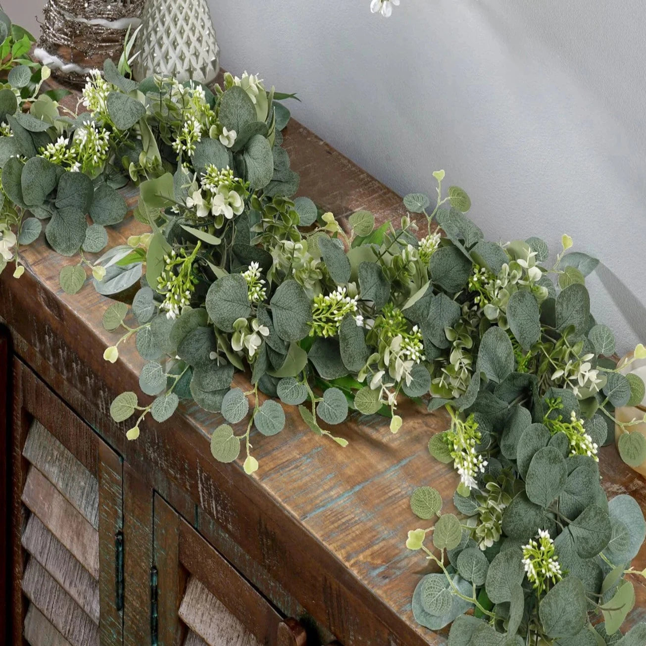 succulent & eucalyptus garland Faux Eucalyptus Garland 2-Piece Set – BRECK + FOX