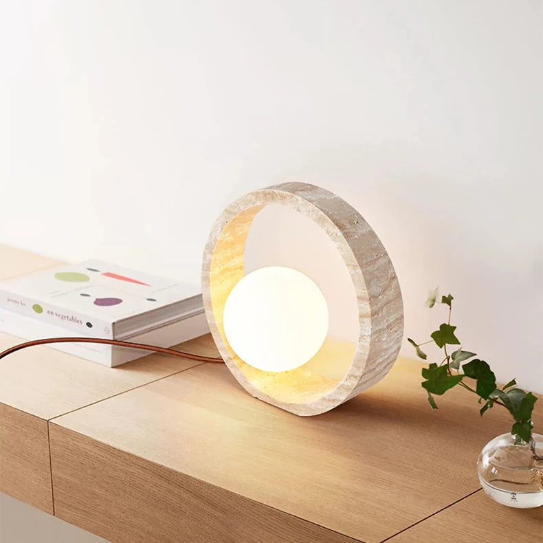 Sculptural Faux Travertine Lamp