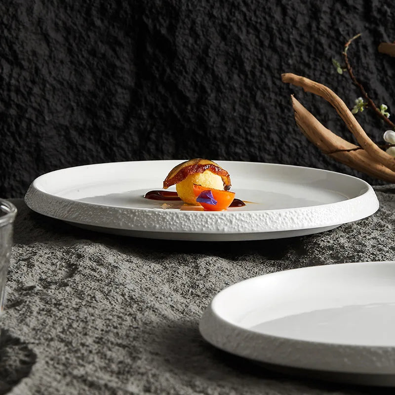 Minimalist White Ceramic Plate