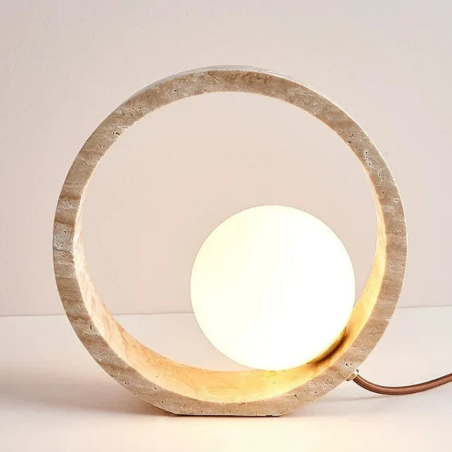 Sculptural Faux Travertine Lamp
