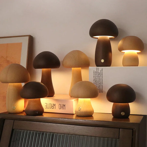 Wooden Mushroom Lamp – BRECK + FOX