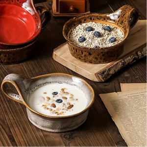 Rustic Ceramic Oatmeal Bowl