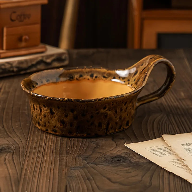 Rustic Ceramic Oatmeal Bowl