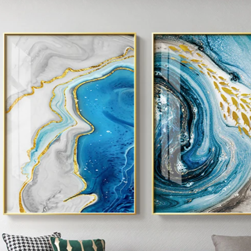 Blue Agate Water Canvas