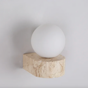 Faux Travertine Globe Wall Light