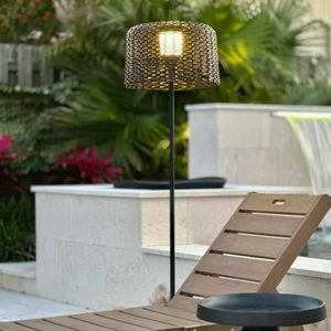 Solar Woven Floor Lamp