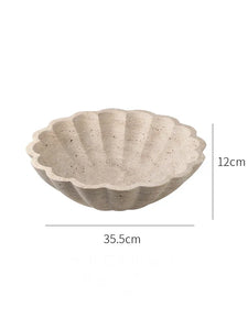 Floral Faux Travertine Bowl
