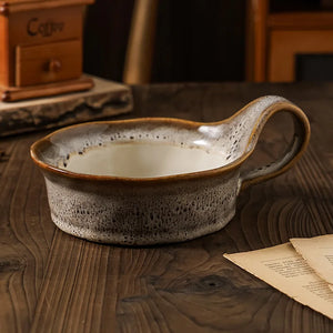 Rustic Ceramic Oatmeal Bowl