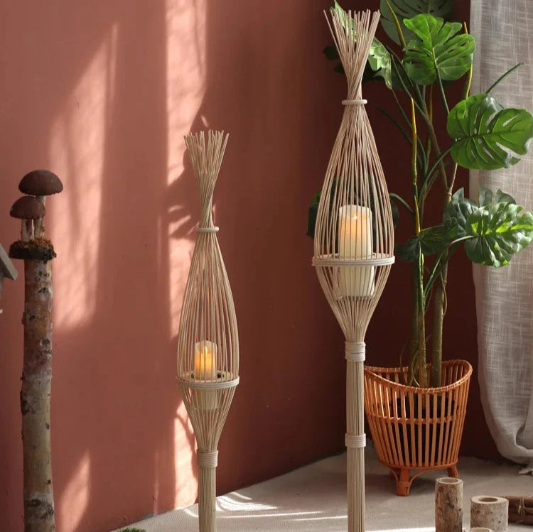 Woven LED Candlestick Lanterns