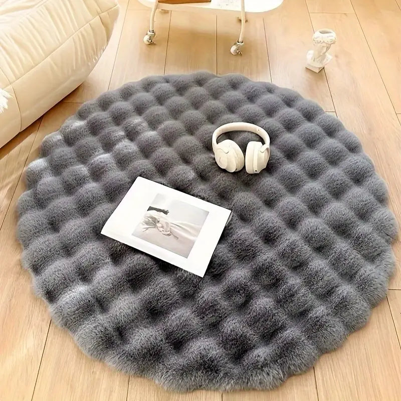 Rabbit Faux Fur Round Carpet