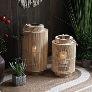 Imitation Bamboo LED Candle Lantern