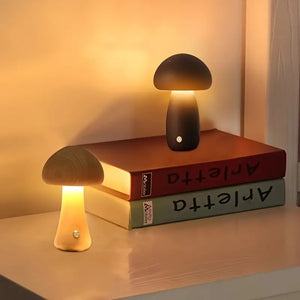 Wooden Mushroom Lamp